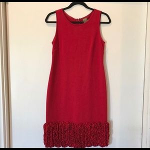 TAYLOR RUFFLED SHEATH DRESS!